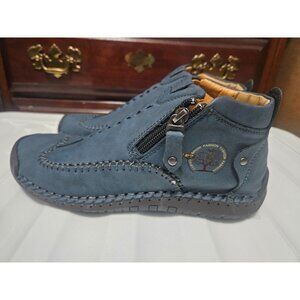 NEW Chukka Classic Ankle Short Boot Handmade w/Side Zippers Rustic Blue 8.5/39